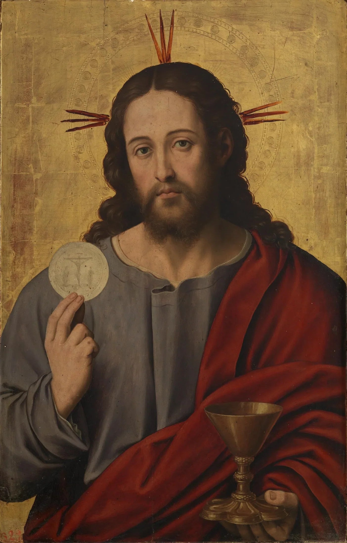 Le Christ Sauveur avec l'Eucharistie - Juan de Juanes image 1 copie peinte à la main à l’huile
