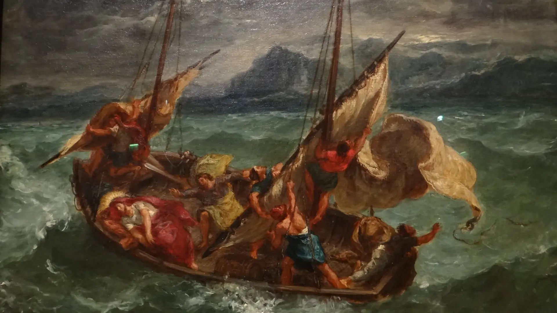 Le Christ sur le lac de Génésareth - Eugène Delacroix image 1 reproduction d’œuvre d’art à l’huile