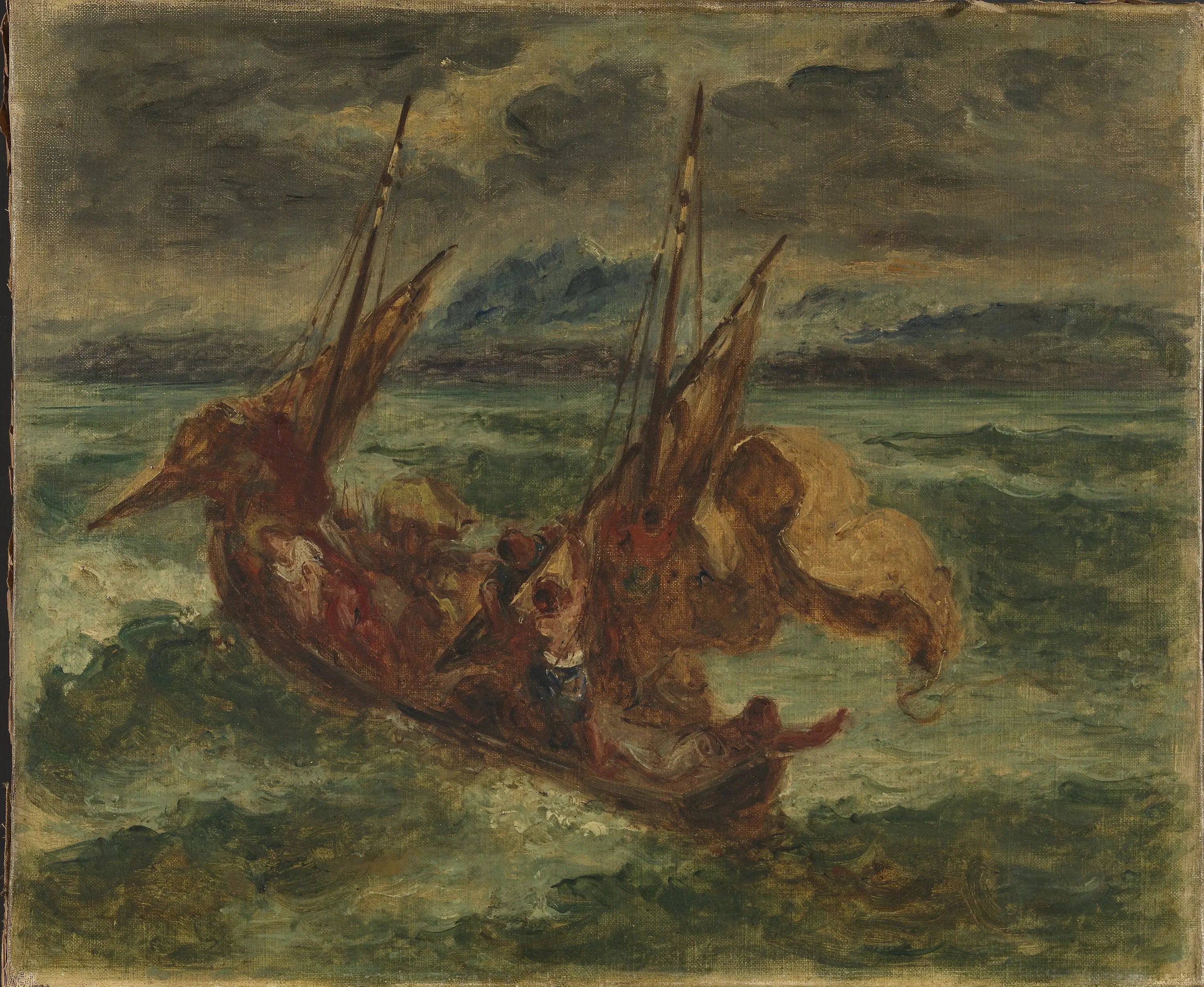 Le Christ sur le lac de Génésareth - Eugène Delacroix image 1 tableau peint à l’huile sur toile