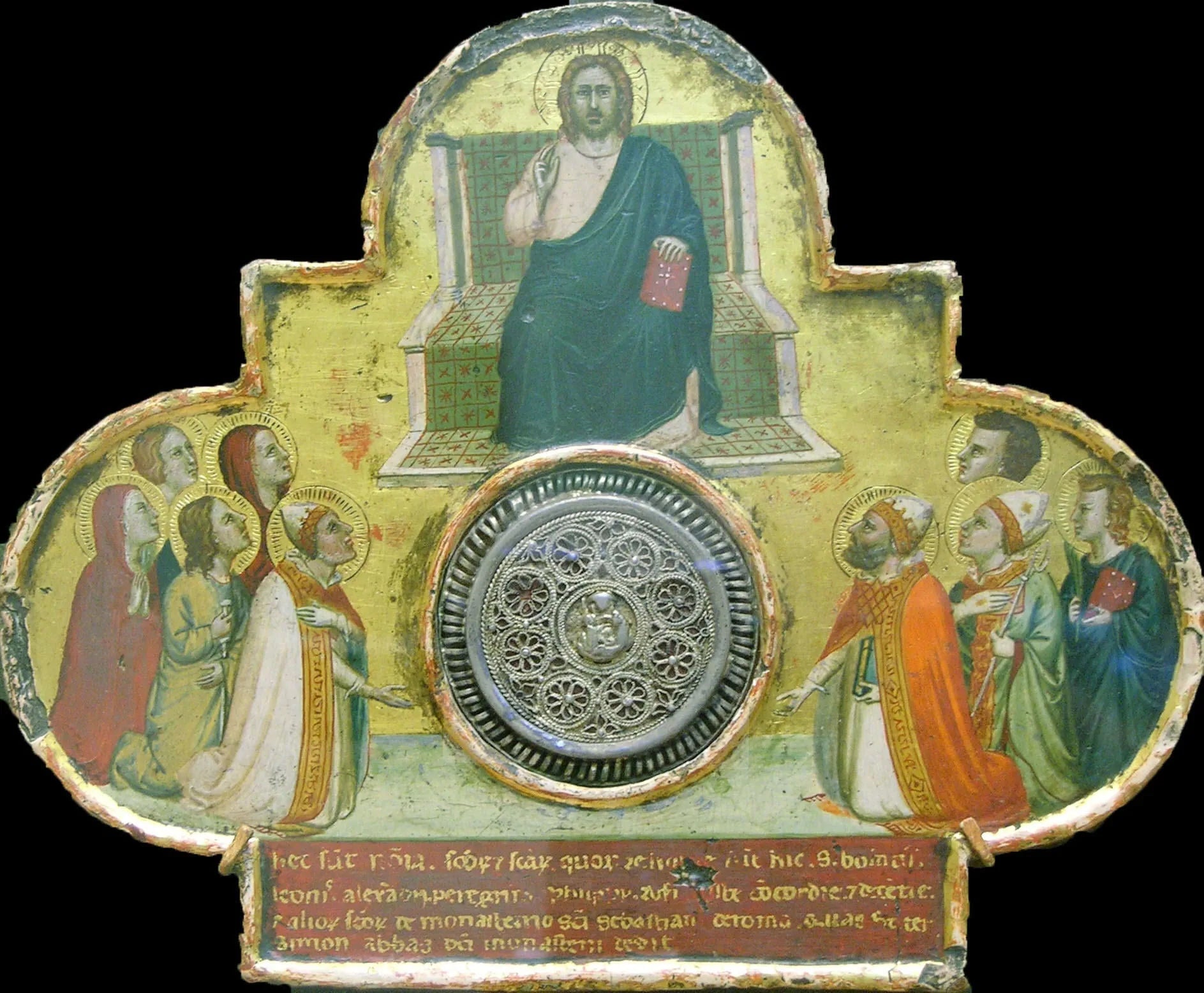Le Christ trônant avec les saints - Bernardo Daddi image 1 reproduction artisanale de tableau