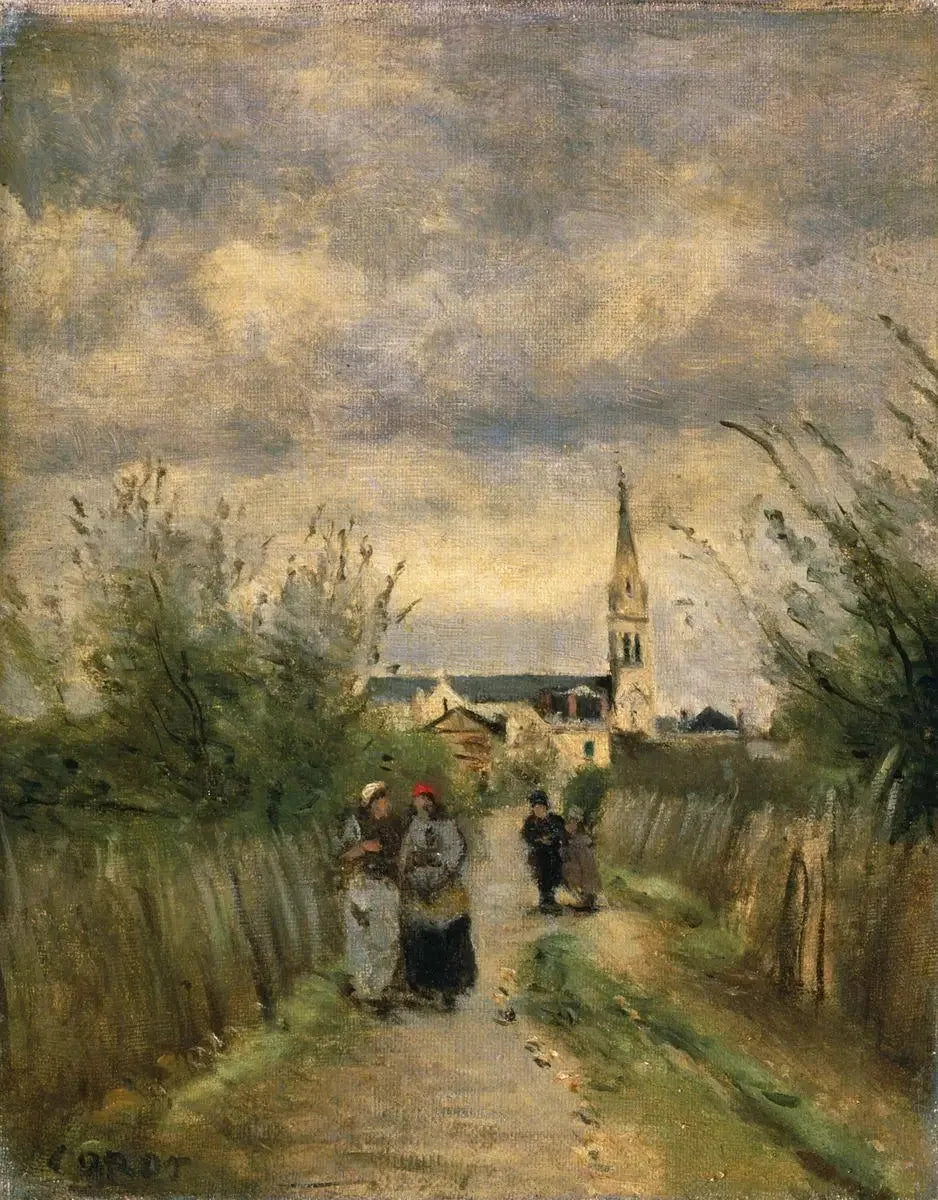 Le Clocher d'Argenteuil - Jean-Baptiste Camille Corot image 1 reproduction d’œuvre d’art à l’huile