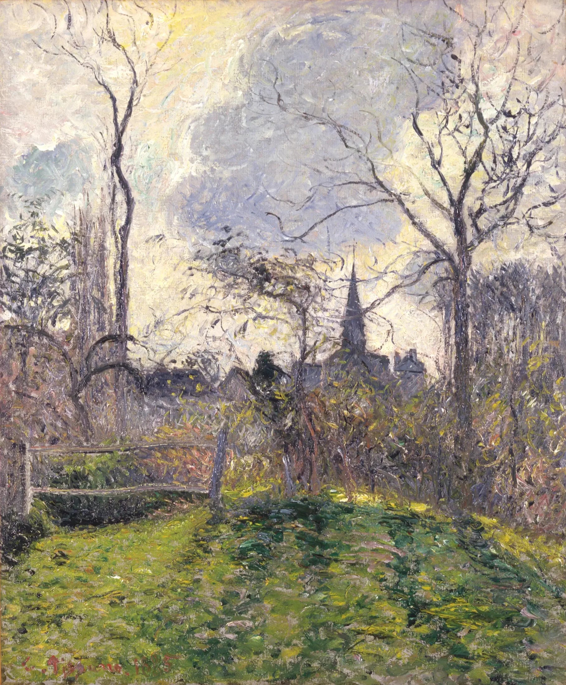 Le clocher de Bazincourt - Camille Pissarro image 1 tableau peint à l’huile sur toile