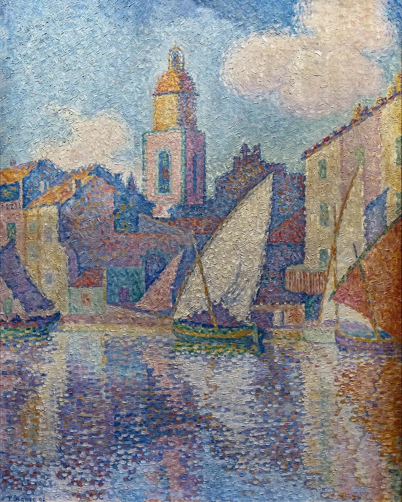 Le Clocher de Saint-Tropez - Paul Signac image 1 copie peinte à la main à l’huile
