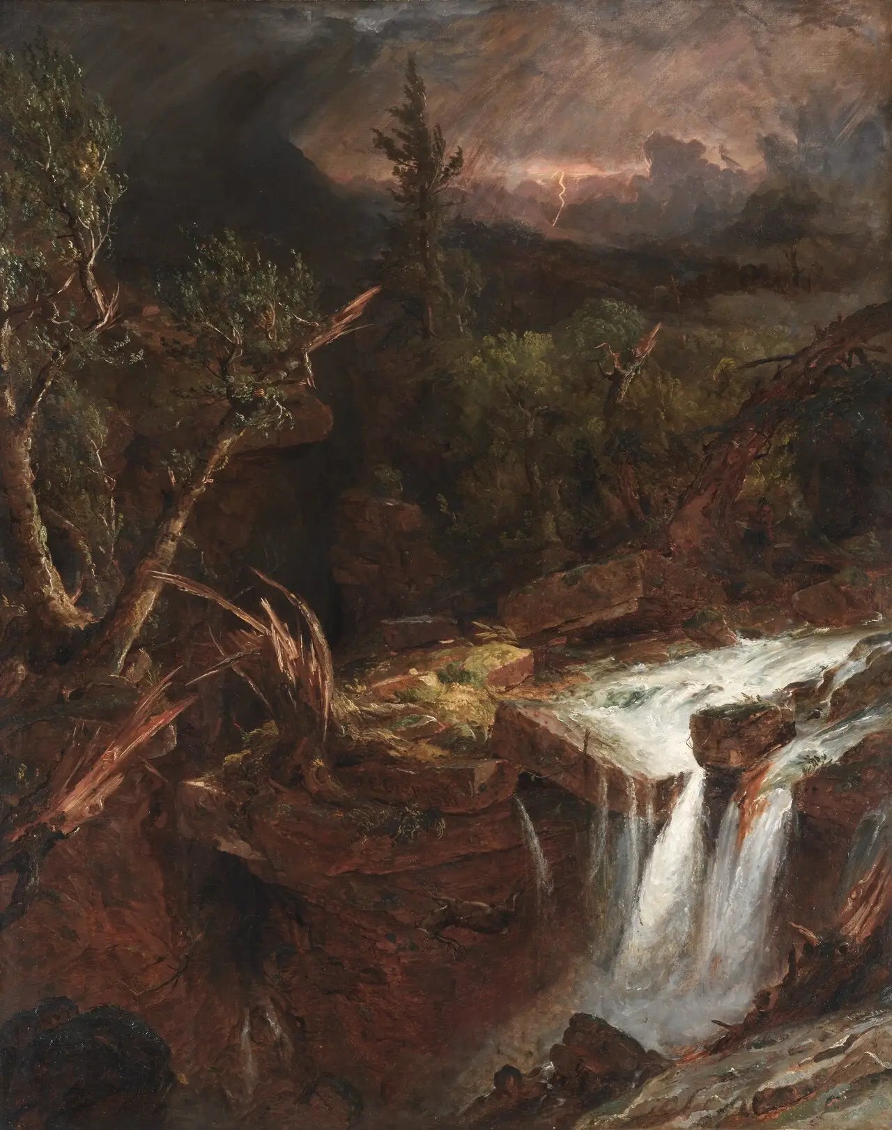 Le clou de girofle - Une scène de tempête dans les montagnes Catskill - Jasper Francis Cropsey image 1 reproduction réalisée par Alpha Reproduction