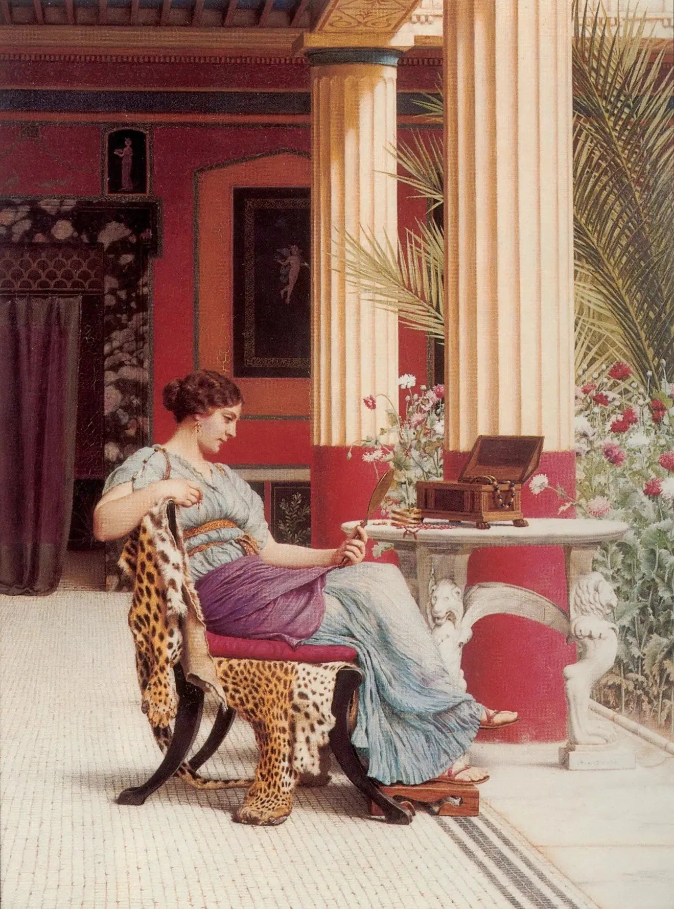 Le coffret à bijoux - John William Godward image 1 reproduction artisanale de tableau