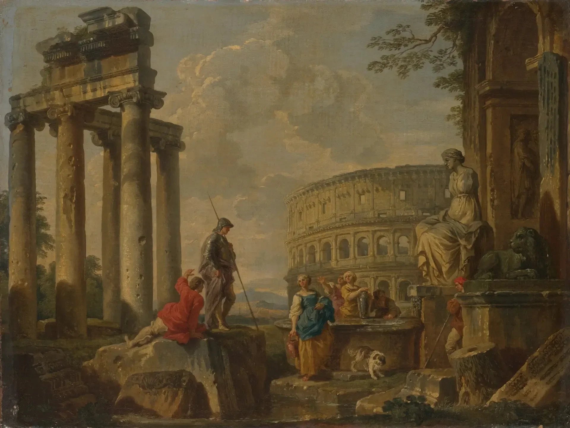 Le Colisée parmi les ruines romaines - Giovanni Paolo Panini image 1 copie peinte à la main à l’huile