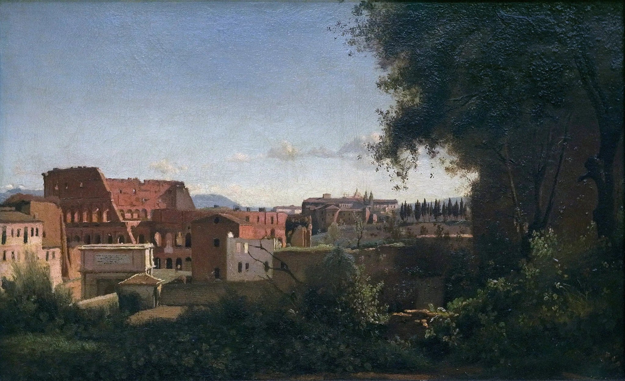 Le Colisée vu des jardins Farnèse - Jean-Baptiste Camille Corot image 1 reproduction de peinture à l’huile