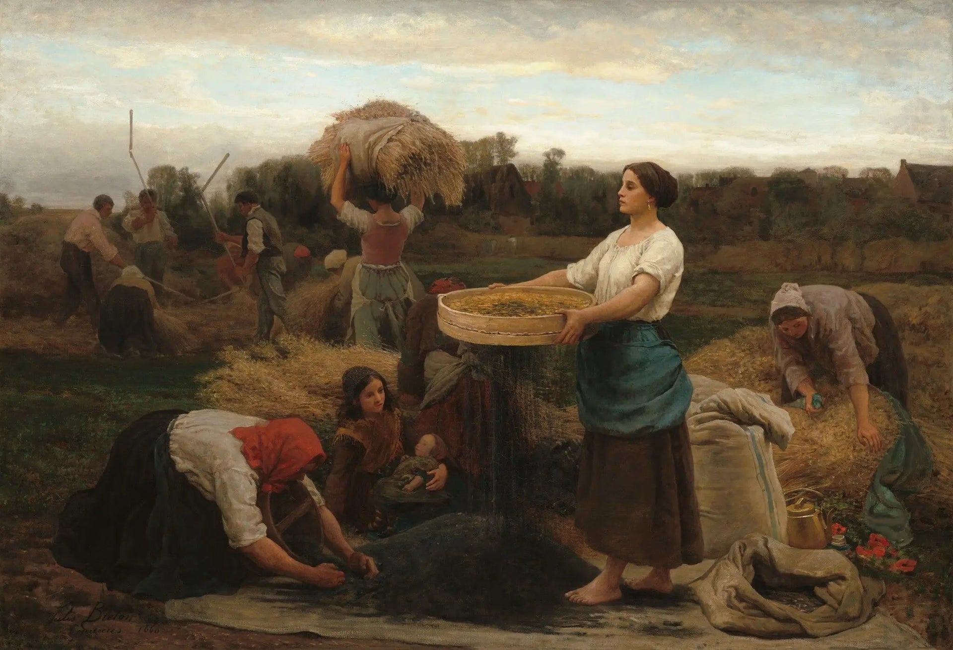 Le Colza - Jules Breton image 1 copie de tableau peinte à la main