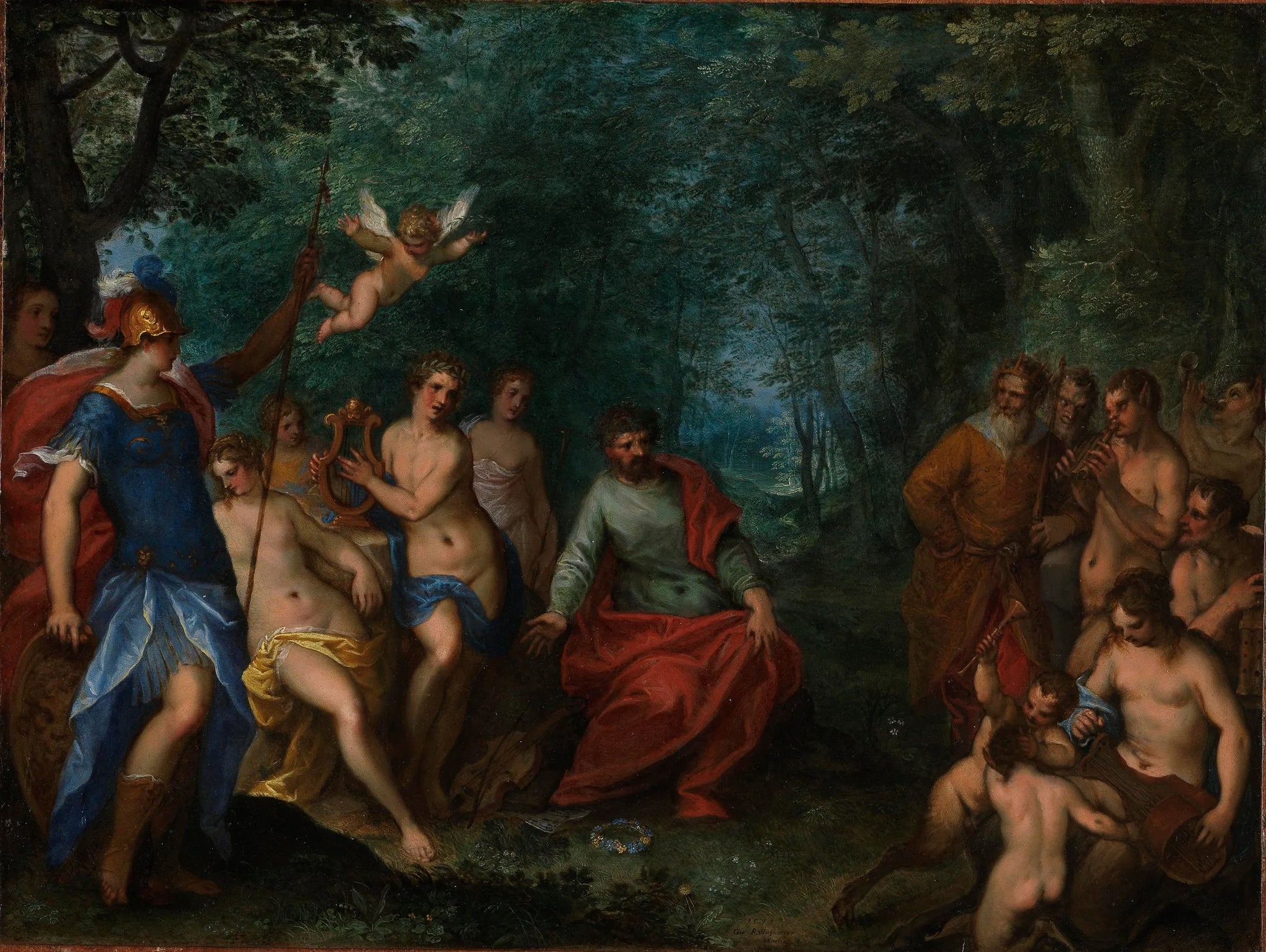 Le combat d'Apollon et de Pan - Jan Brueghel l'Ancien image 1 copie peinte à la main à l’huile