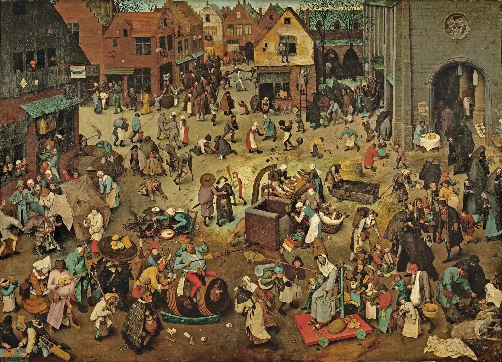 Le Combat de Carnaval et Carême - Pieter Brueghel the Elder image 1 copie peinte à la main à l’huile