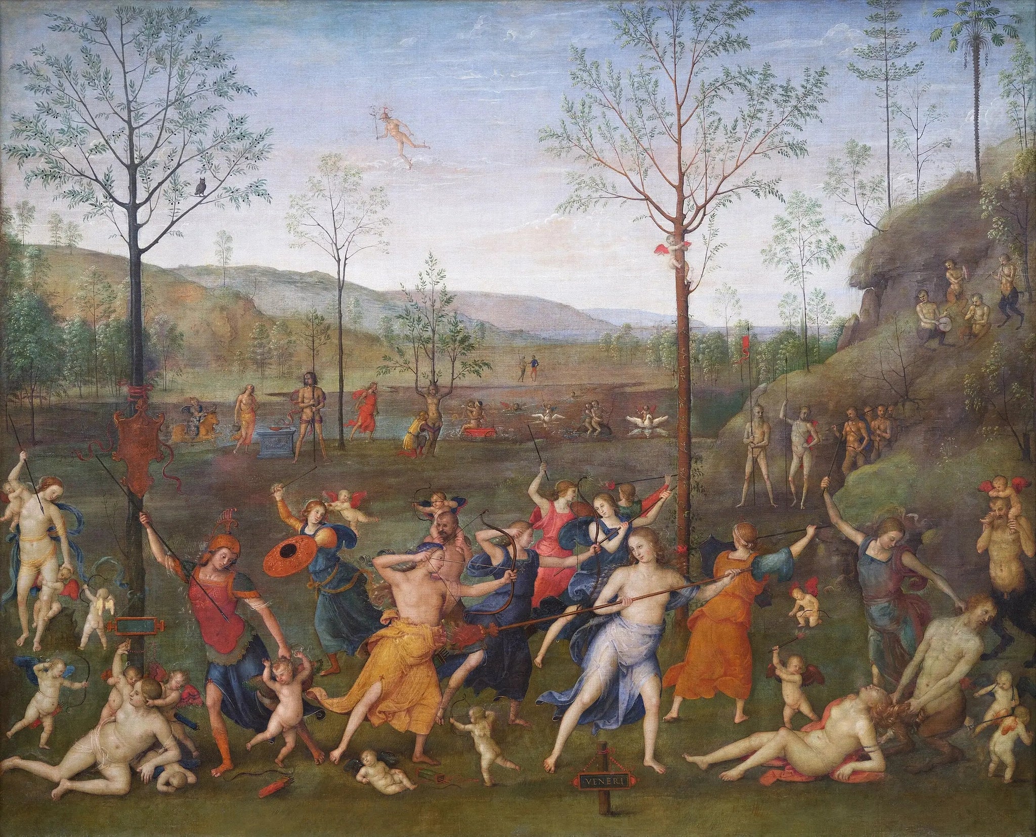 Le Combat de l'Amour et de la Chasteté - Pietro Perugino image 1 tableau peint à l’huile sur toile