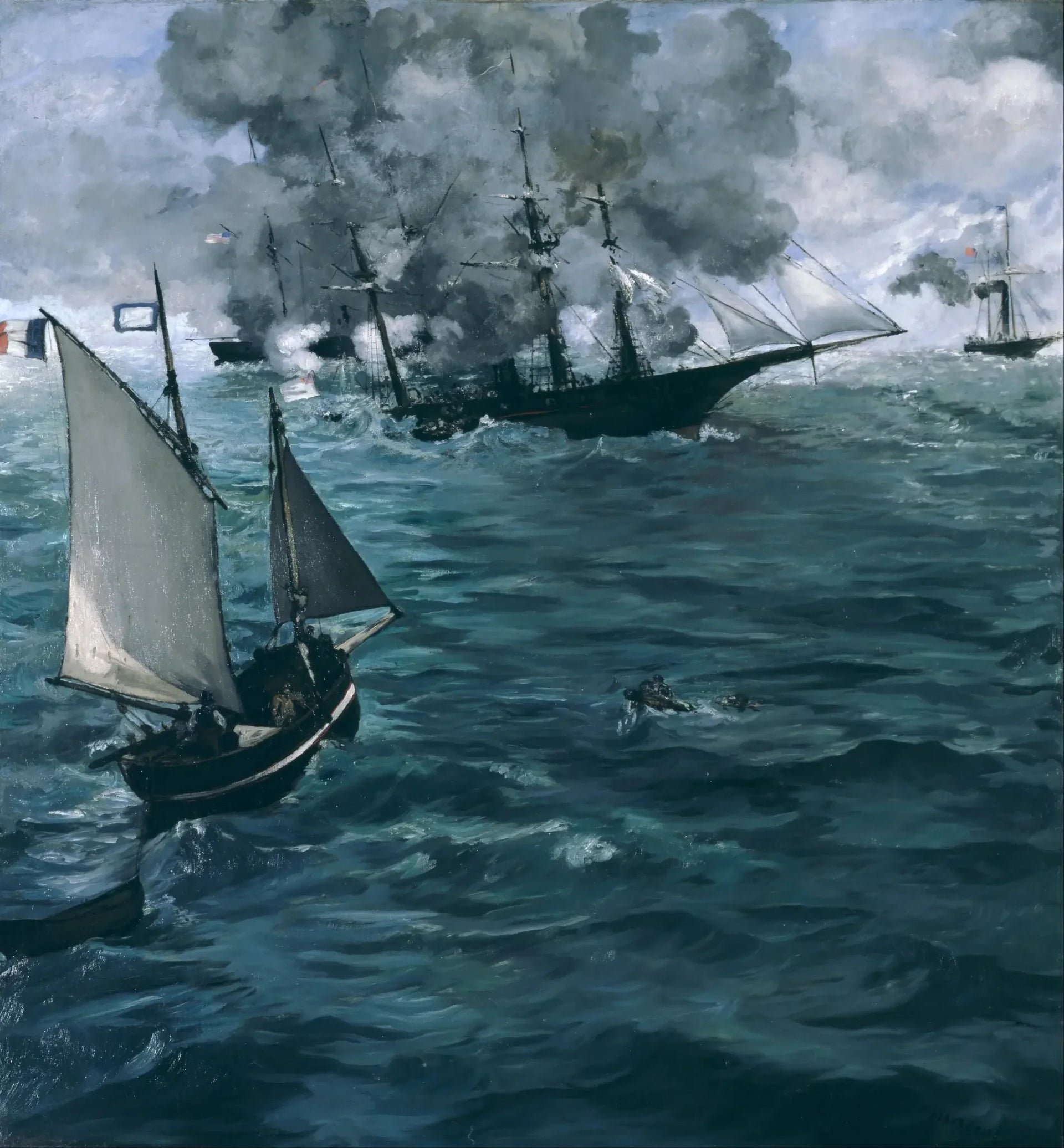Le Combat du Kearsarge et de l'Alabama - Édouard Manet image 1 reproduction artisanale de tableau