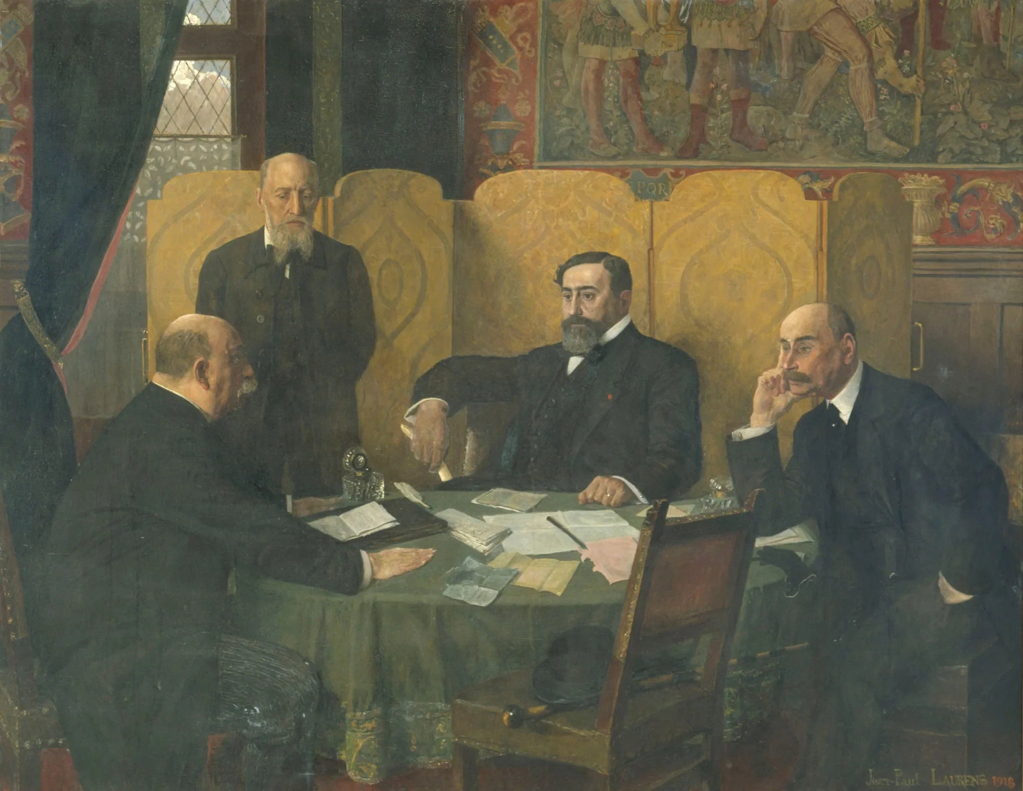 Le Comité de sécurité de la Ville de Paris et du département de la Seine, pendant la guerre de 1914-1918 - Jean-Paul Laurens image 1 reproduction de peinture à l’huile