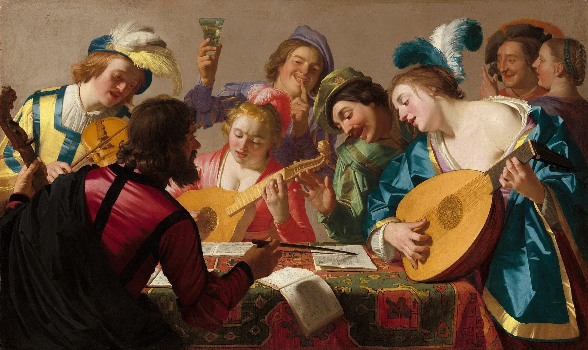 Le Concert - Gerrit van Honthorst image 1 reproduction artisanale de tableau