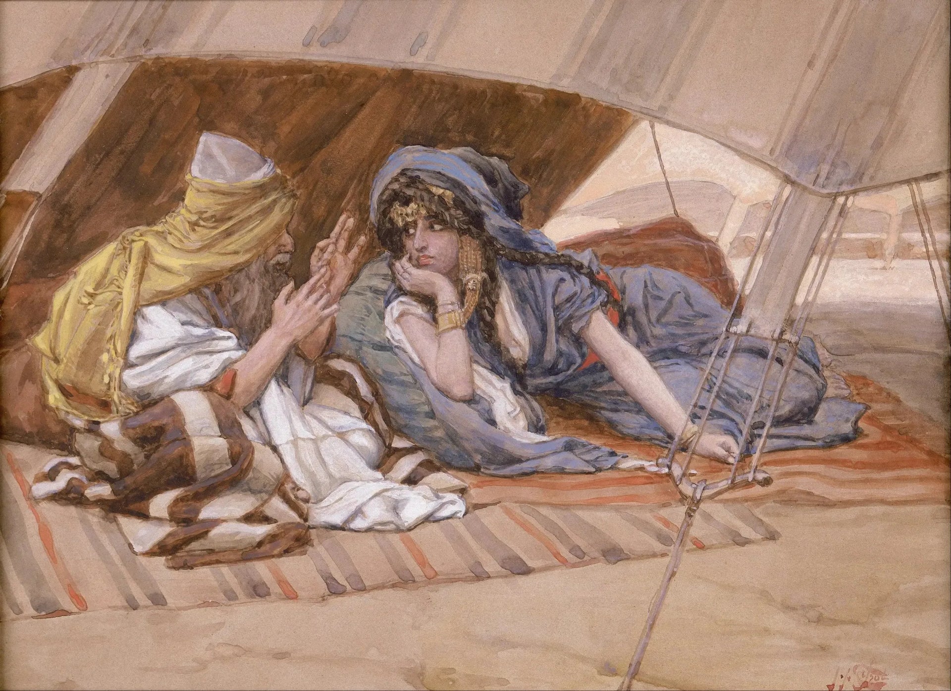 Le conseil d'Abram à Saraï - James Tissot image 1 reproduction d’œuvre d’art à l’huile