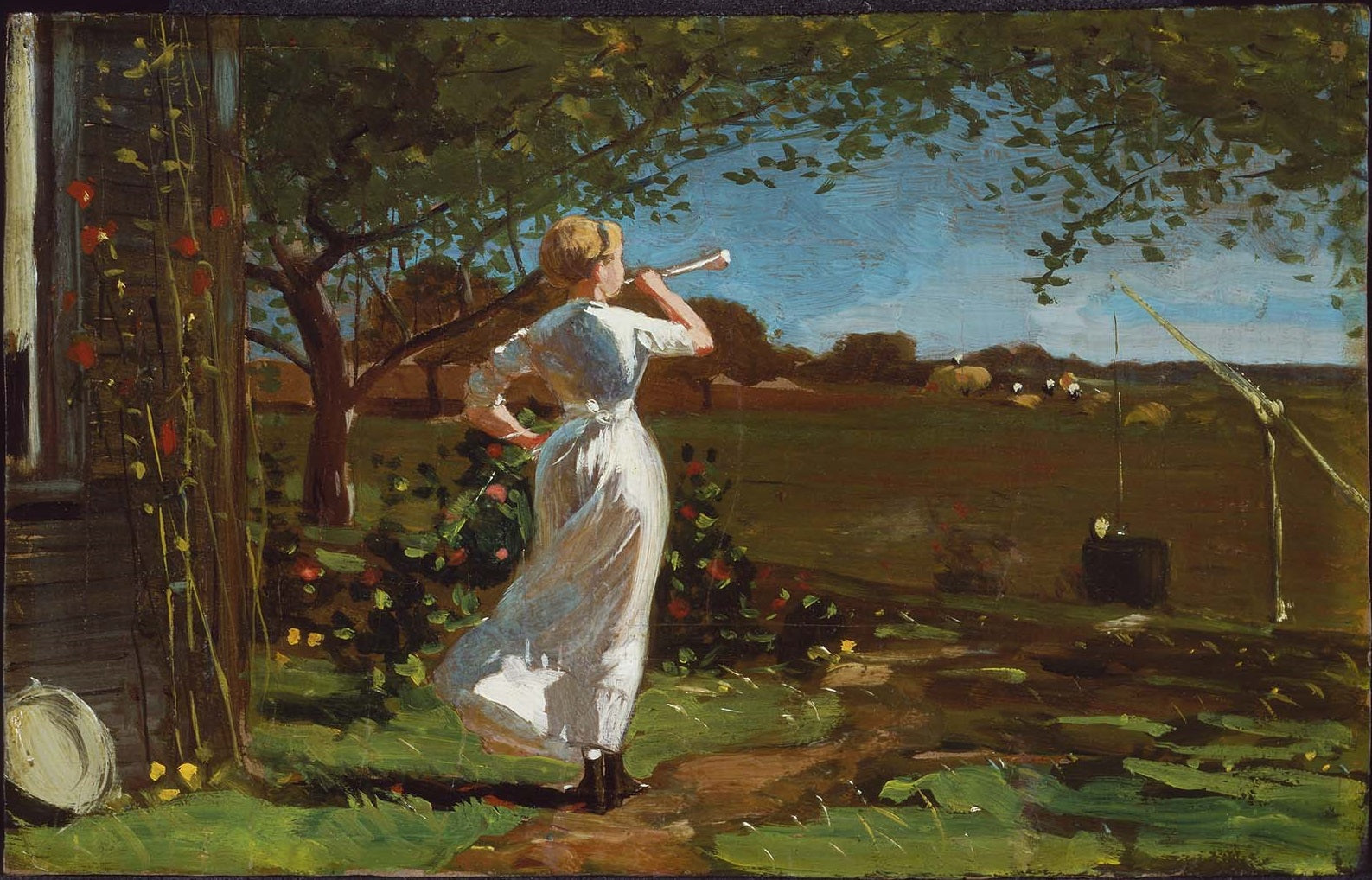 Le cor du dîner - Winslow Homer image 1 reproduction d’œuvre d’art à l’huile