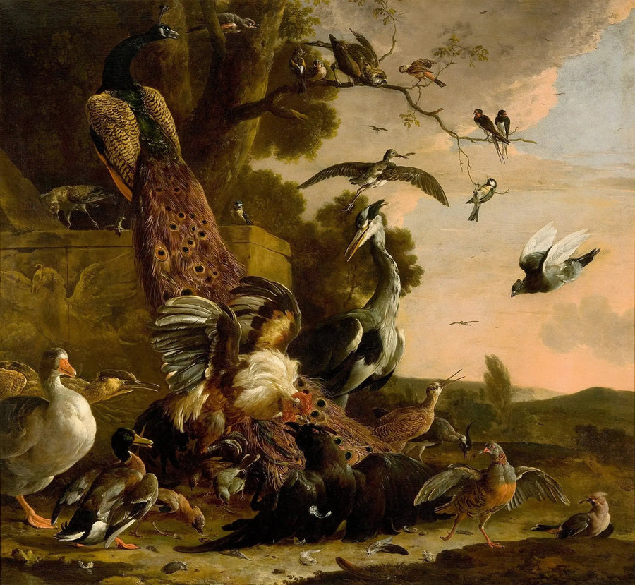Le corbeau épouillé de son faux plumage - Melchior de Hondecoeter
