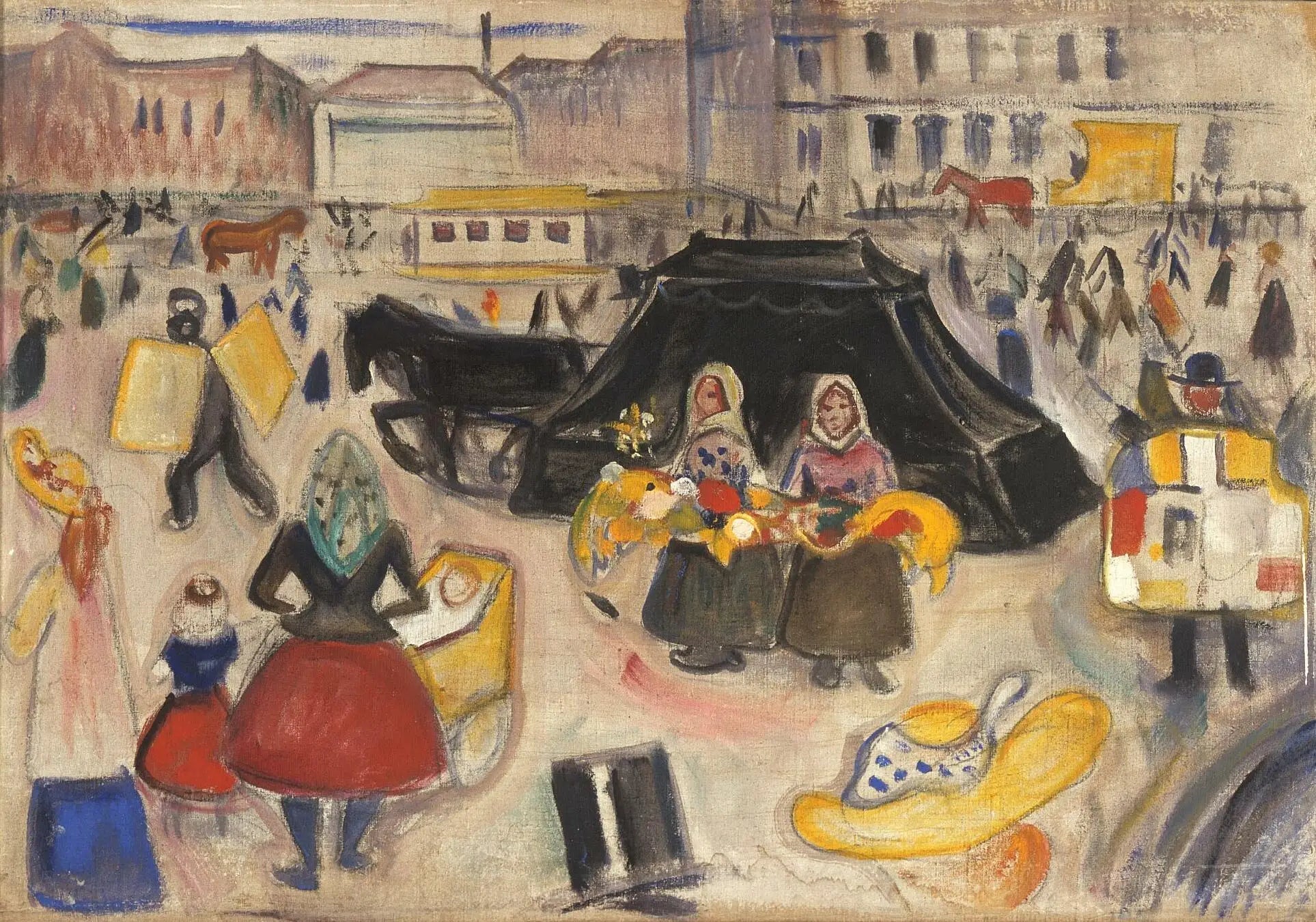 Le Corbillard sur la Potsdamer Platz - Edvard Munch image 1 reproduction de peinture à l’huile