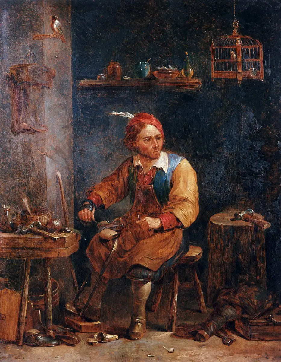 Le cordonnier - David Teniers le Jeune image 1 reproduction artisanale de tableau