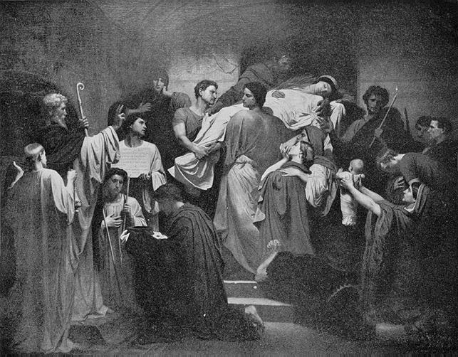 Le Corps de sainte Cécile apporté dans les catacombes de Rome - Bouguereau