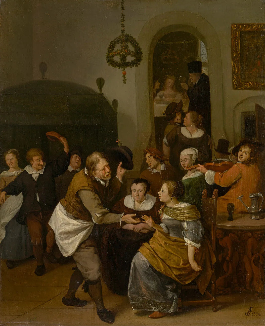 Le cortège nuptial - Jan Steen image 1 reproduction de peinture à l’huile
