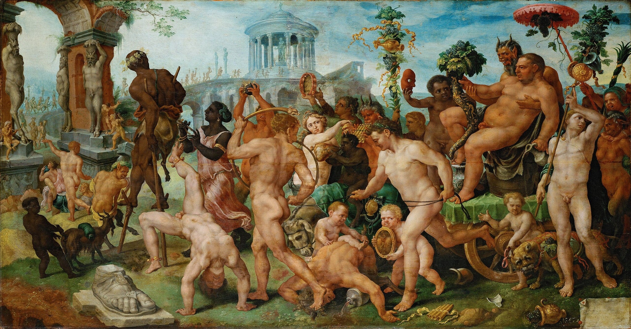 Le cortège triomphal de Bacchus - Maarten van Heemskerck image 1 copie peinte à la main à l’huile