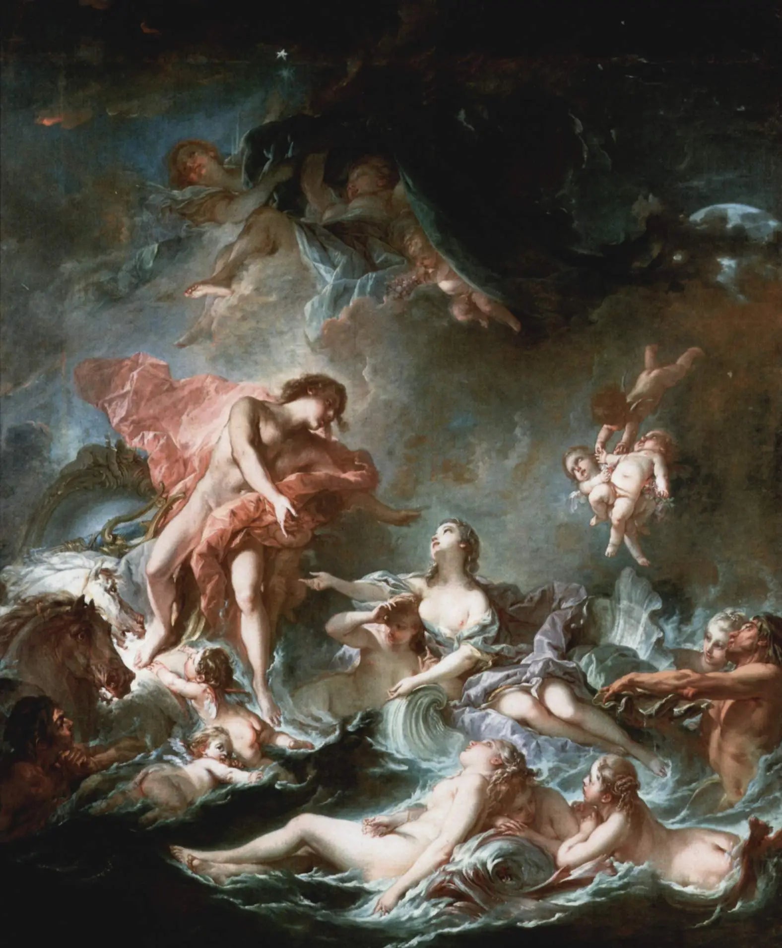 Le Coucher du soleil - François Boucher image 1 copie peinte à la main à l’huile