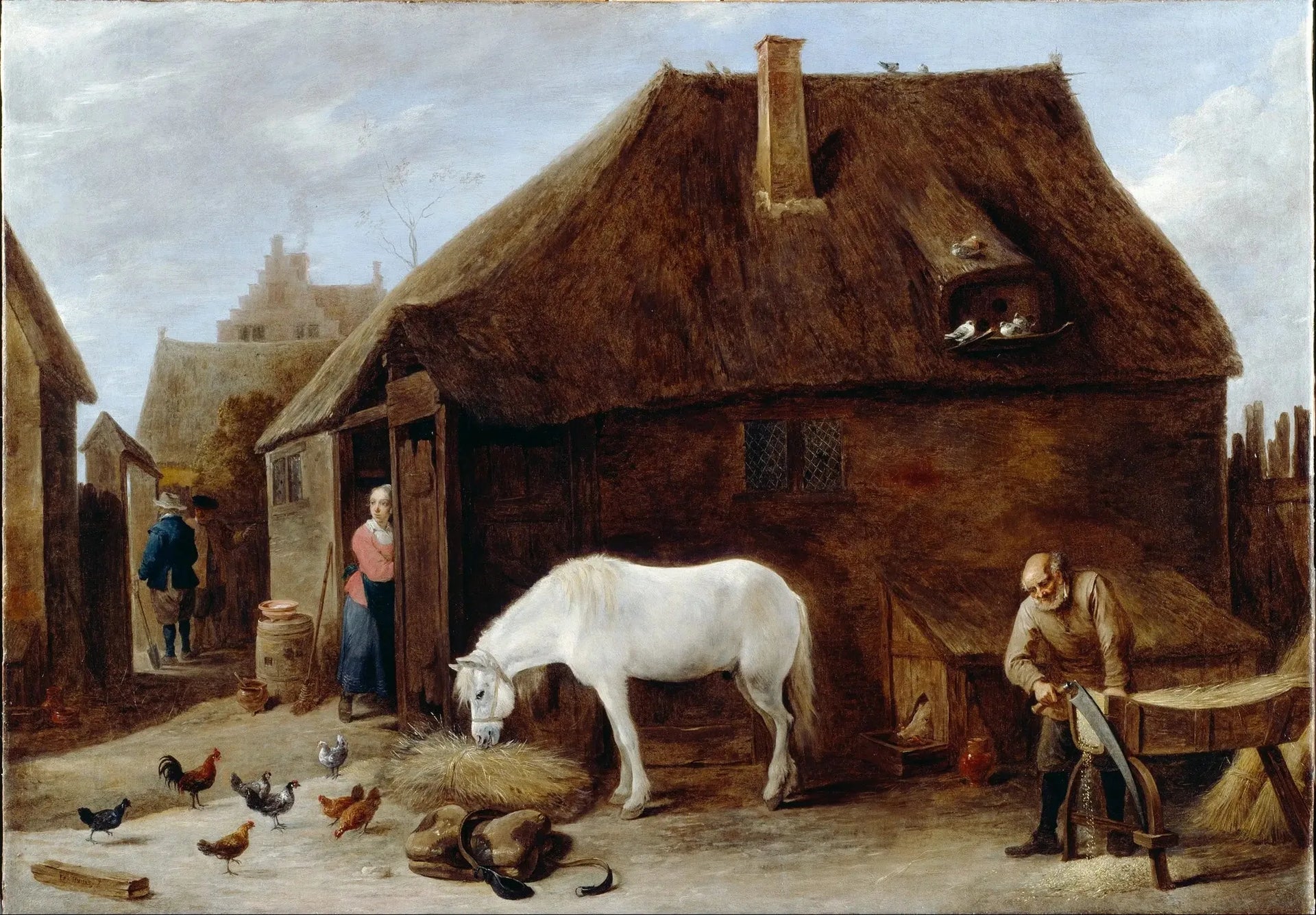 Le coupe-paille - David Teniers le Jeune image 1 tableau peint à l’huile sur toile