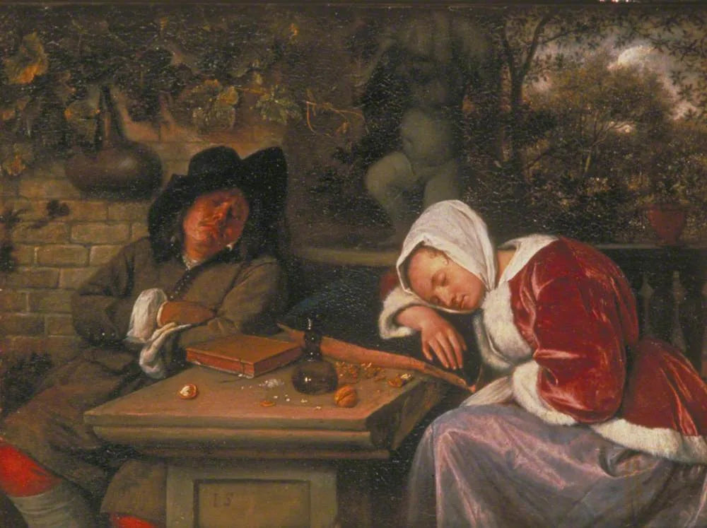 Le couple endormi - Jan Steen image 1 copie de tableau peinte à la main