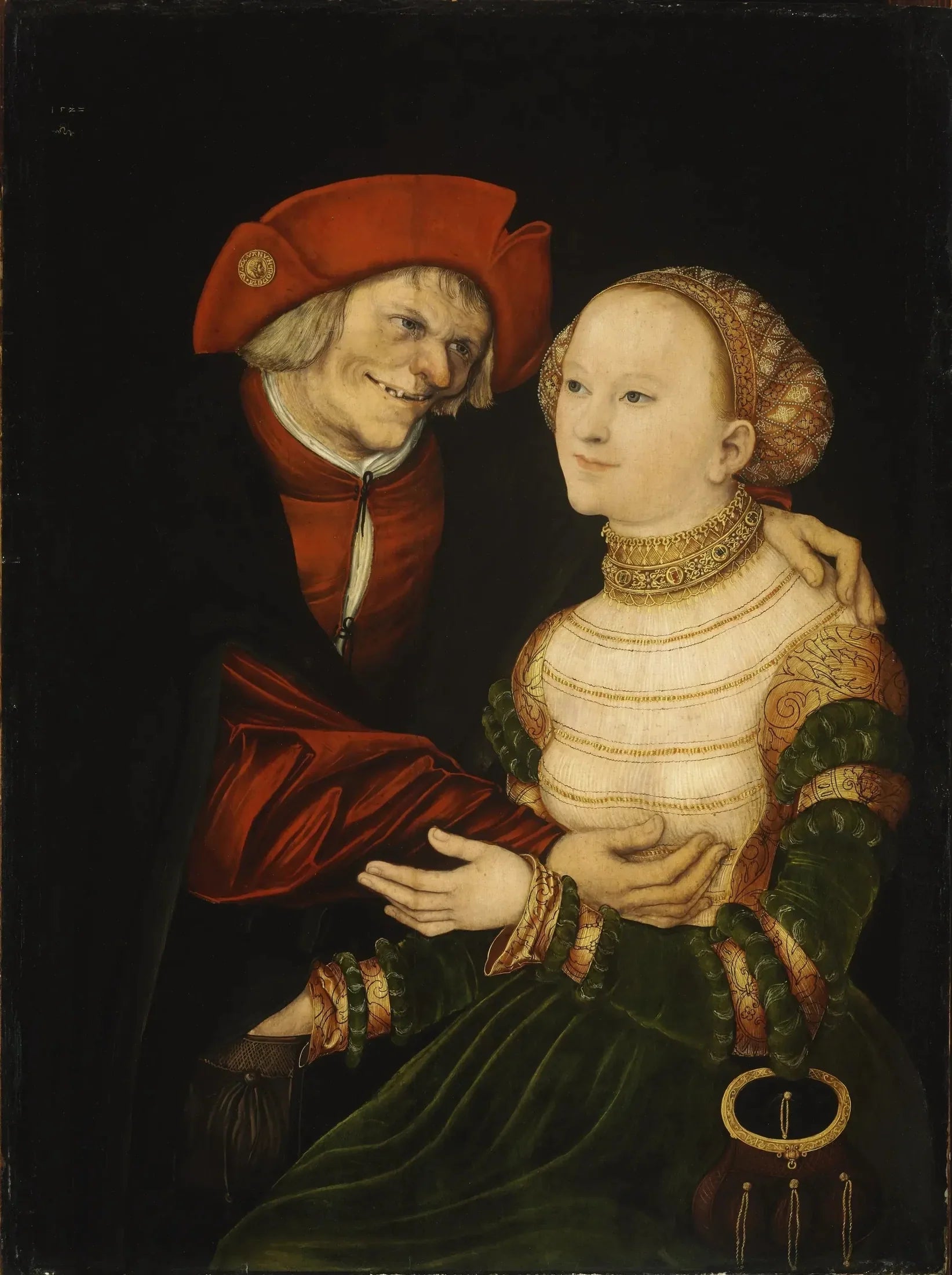 Le couple mal assorti II - Lucas Cranach the Elder image 1 reproduction de peinture à l’huile