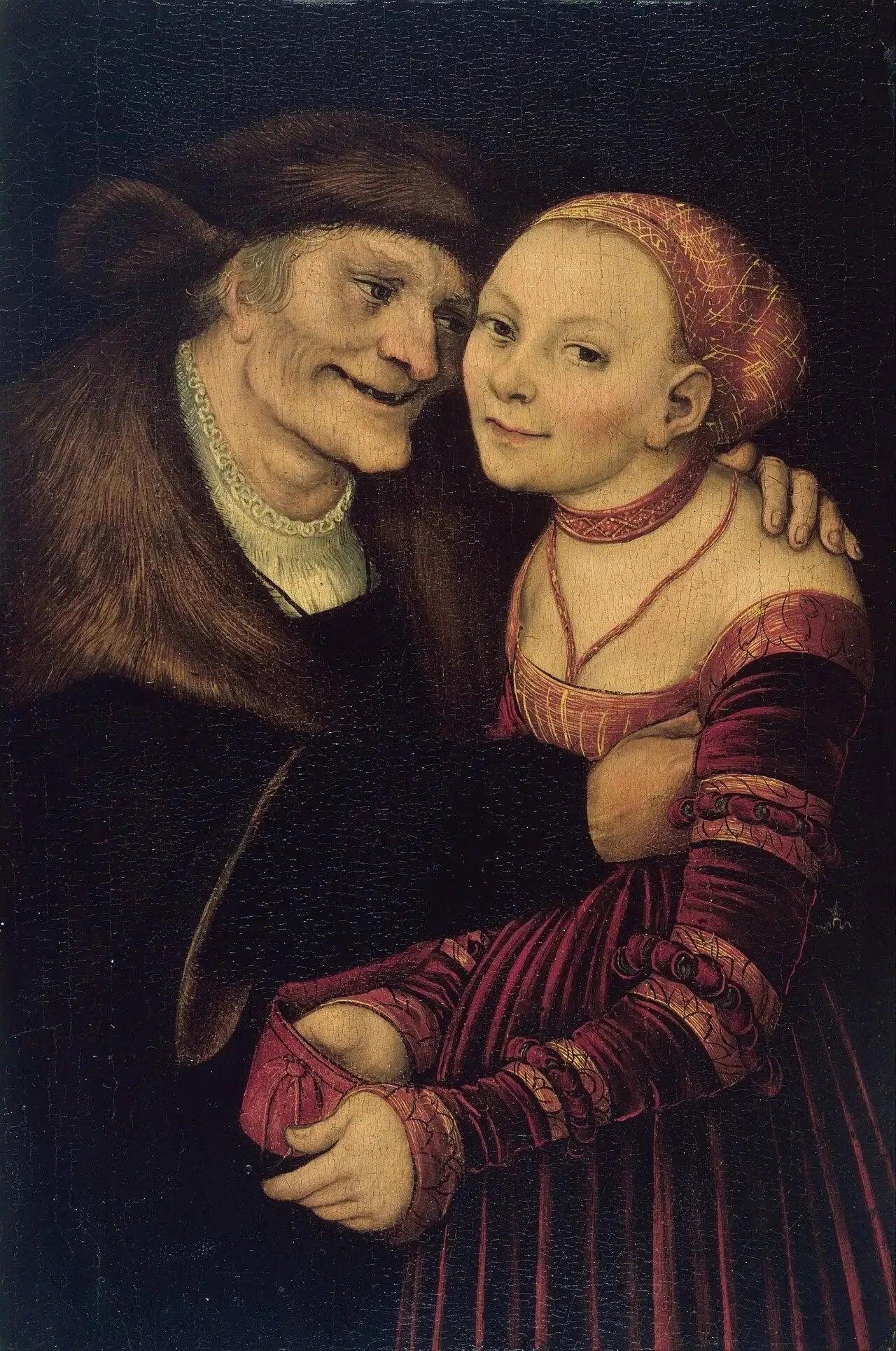 Le couple mal assorti - Lucas Cranach the Elder image 1 tableau peint à l’huile sur toile
