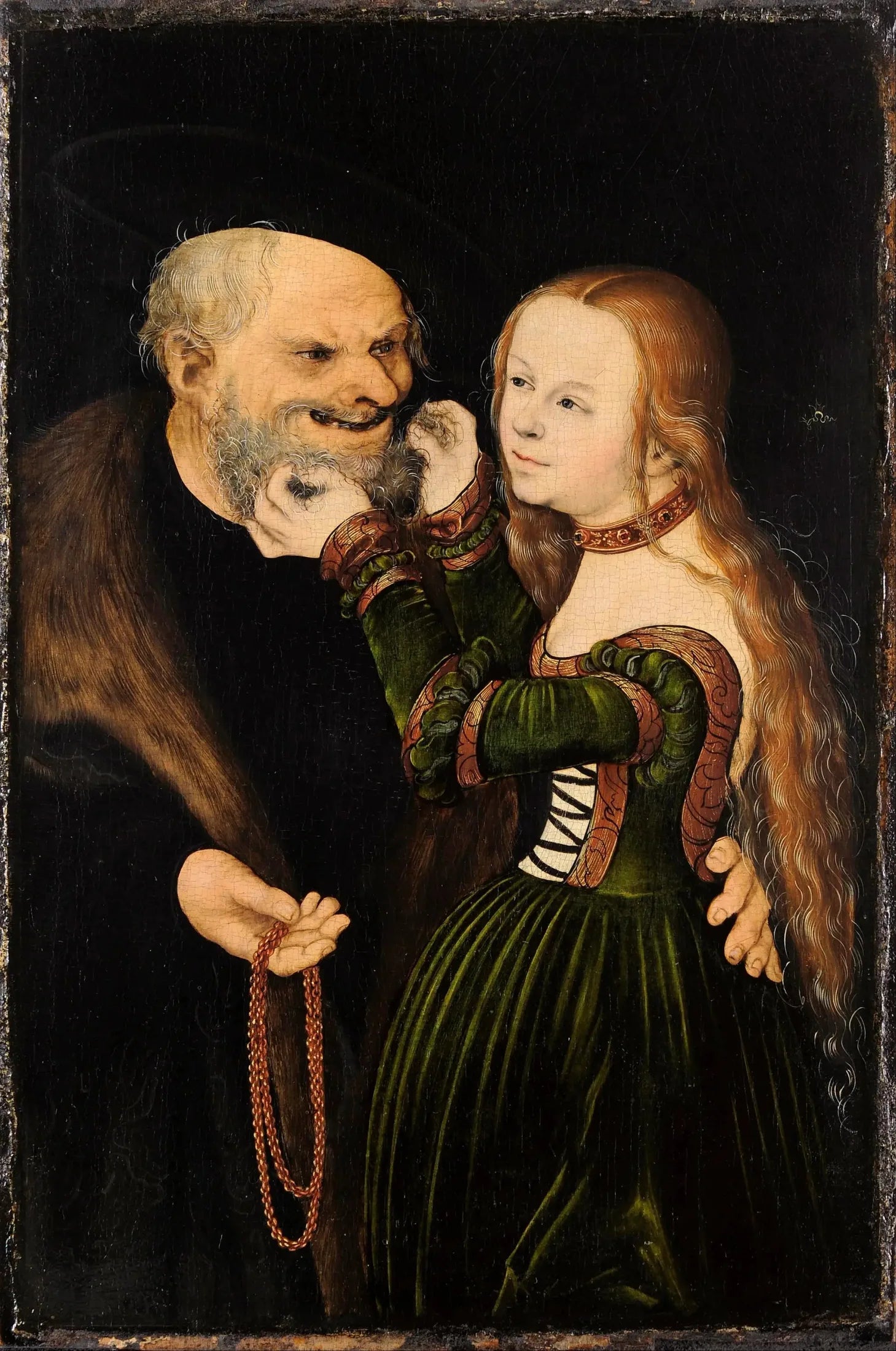 Le couple mal assorti - Lucas Cranach the Elder image 1 copie peinte à la main à l’huile