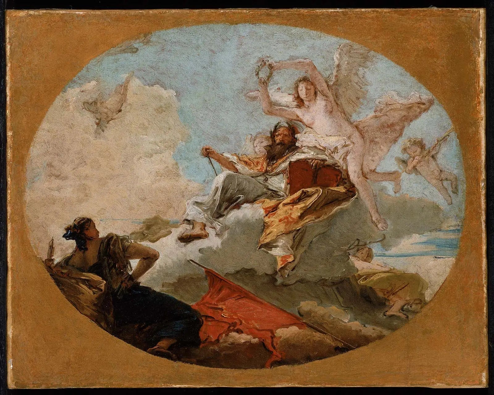 Le couronnement du mérite - Giovanni Battista Tiepolo image 1 copie peinte à la main à l’huile