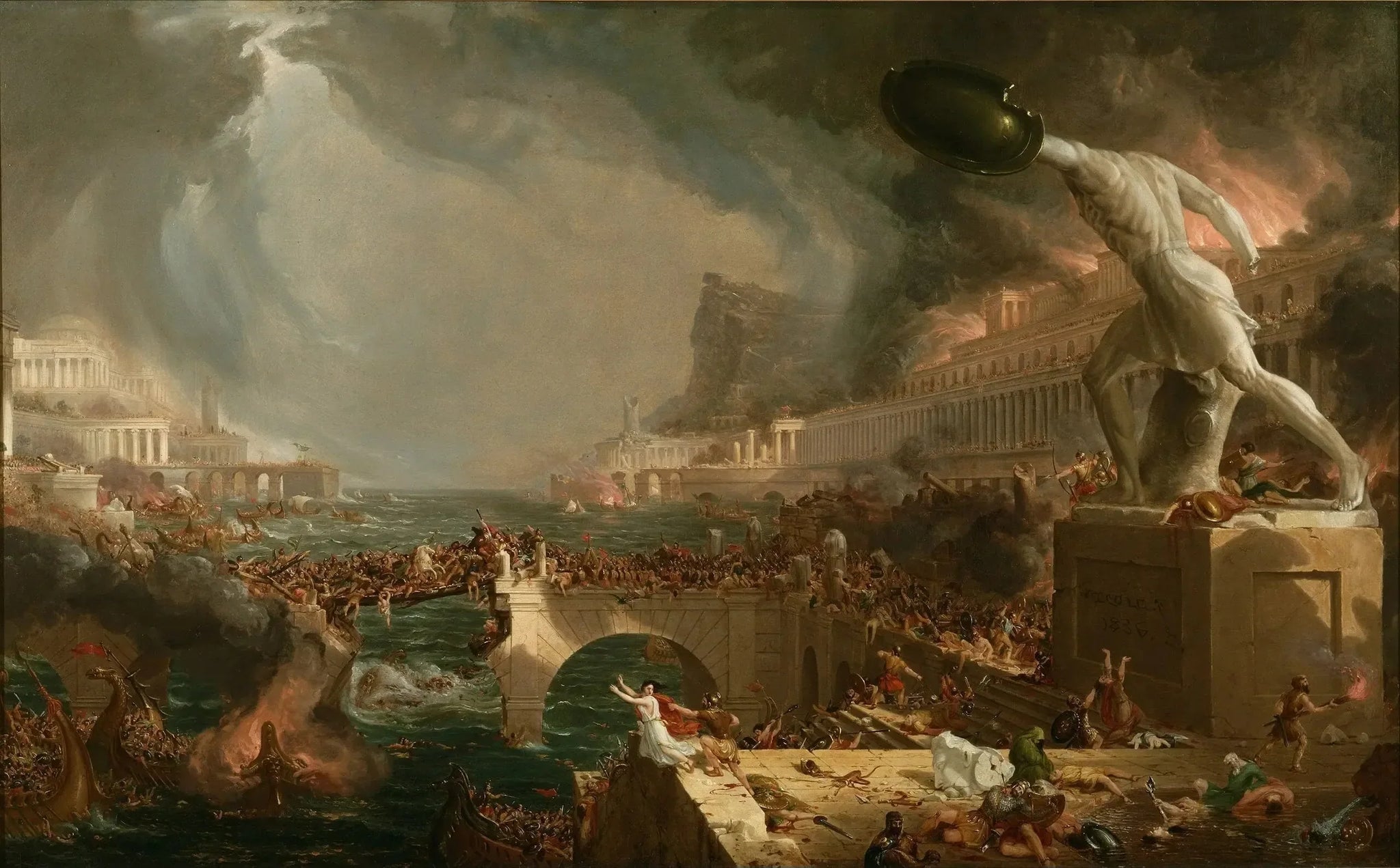 Le Cours de l'Empire : destruction - Thomas Cole image 1 reproduction de peinture à l’huile