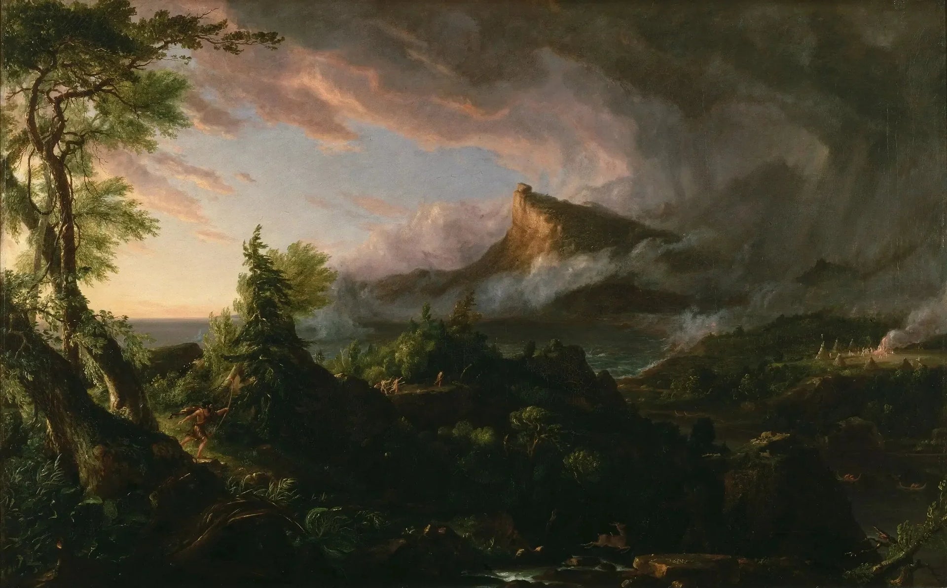 Le Cours de l'Empire : l'état sauvage - Thomas Cole image 1 copie de tableau peinte à la main