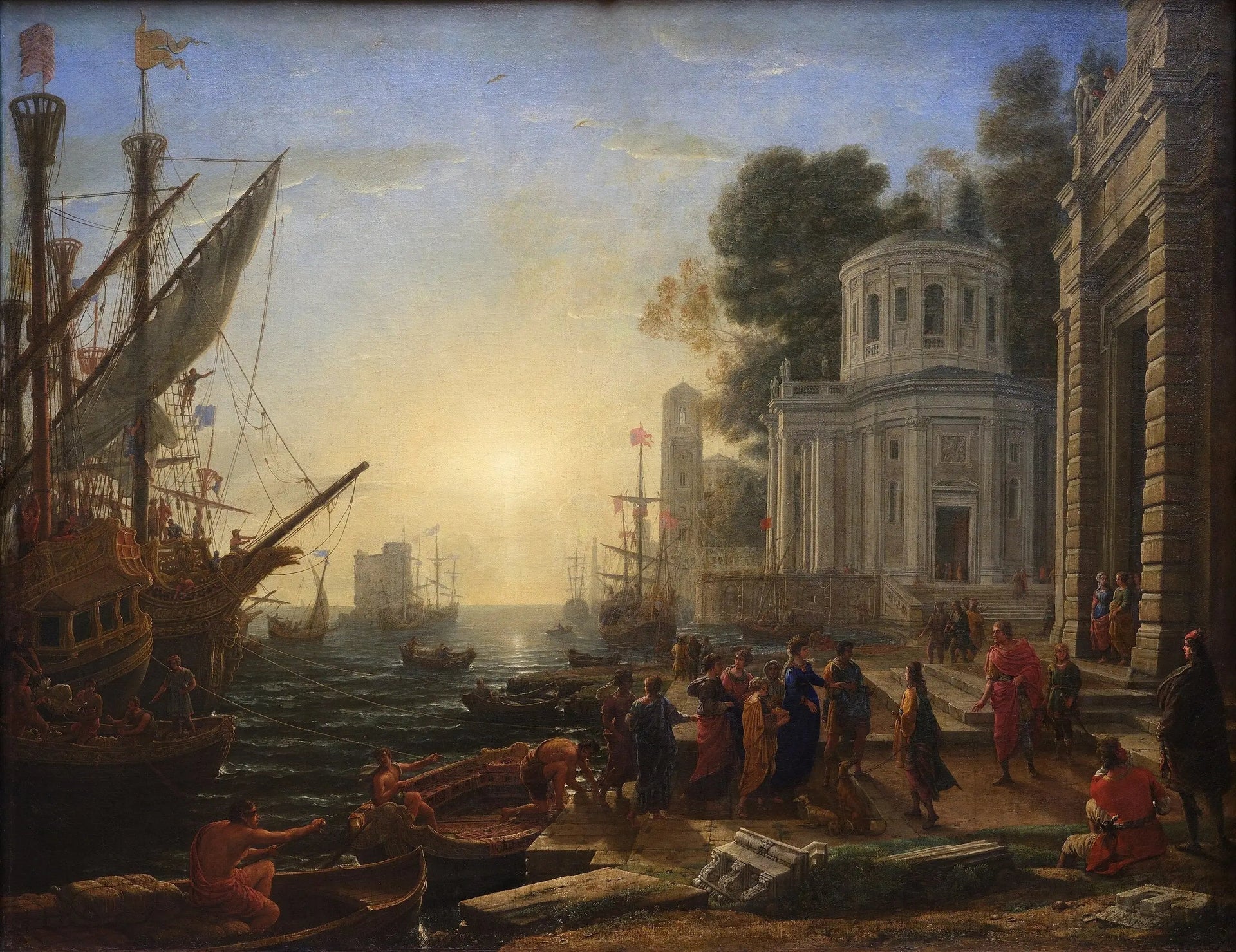 Le Débarquement de Cléopâtre à Tarse - Claude Lorrain image 1 tableau peint à l’huile sur toile
