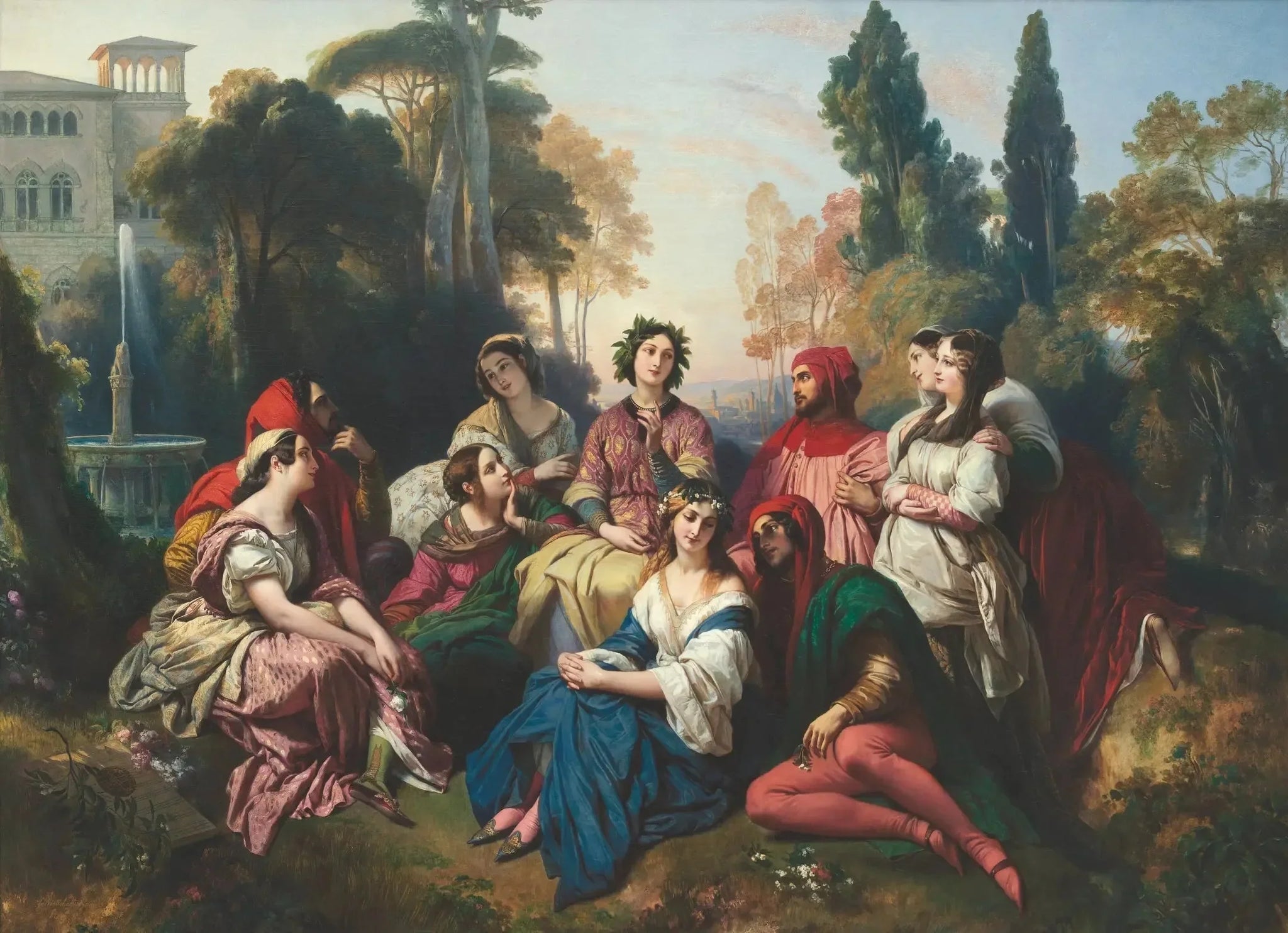 Le Décaméron. - Franz Xaver Winterhalter image 1 tableau peint à l’huile sur toile
