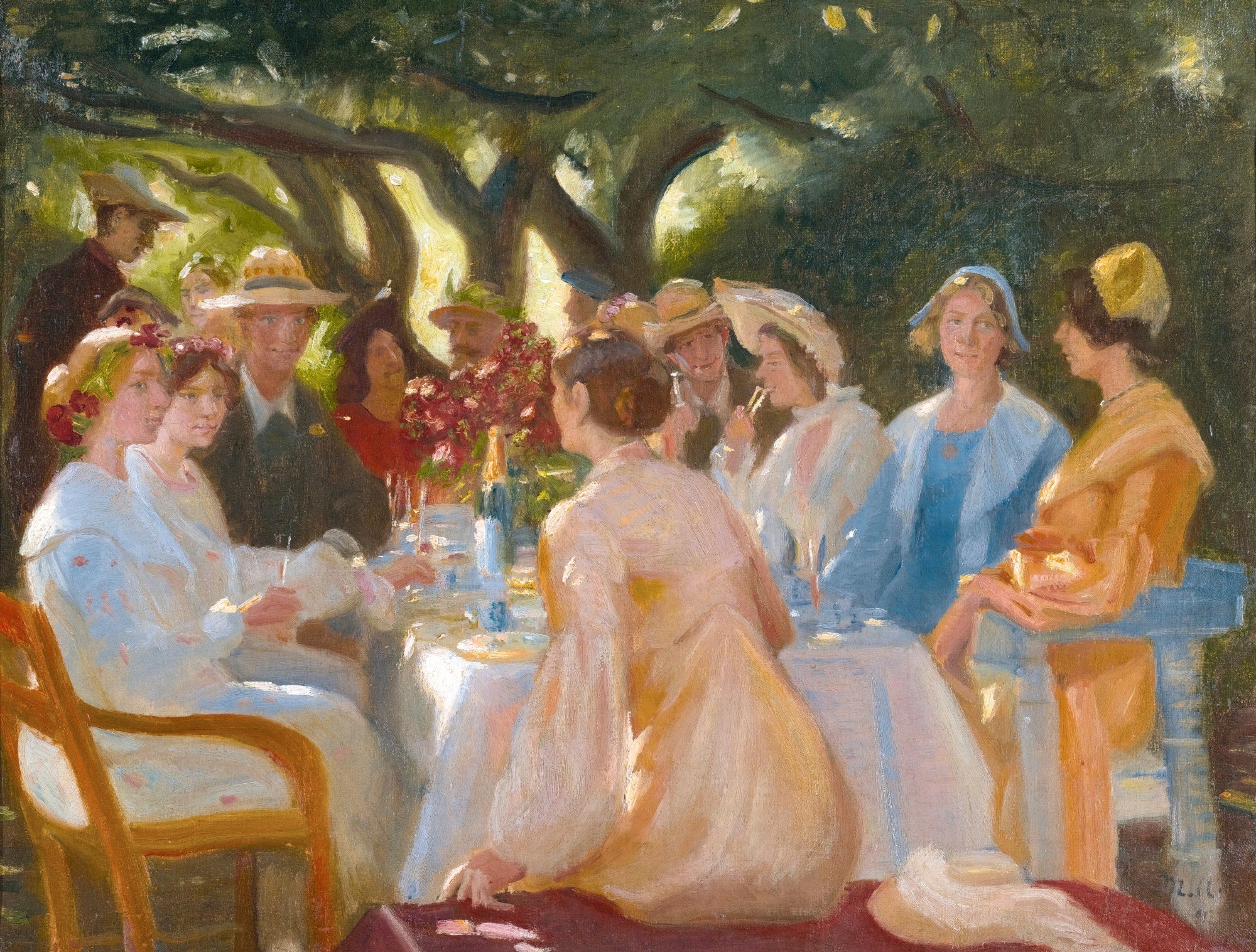 Le déjeuner des acteurs, Skagen. - Michael Peter Ancher image 1 copie de tableau peinte à la main