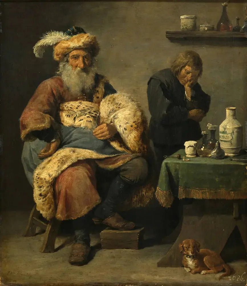 Le dentiste - David Teniers le Jeune image 1 reproduction artisanale de tableau