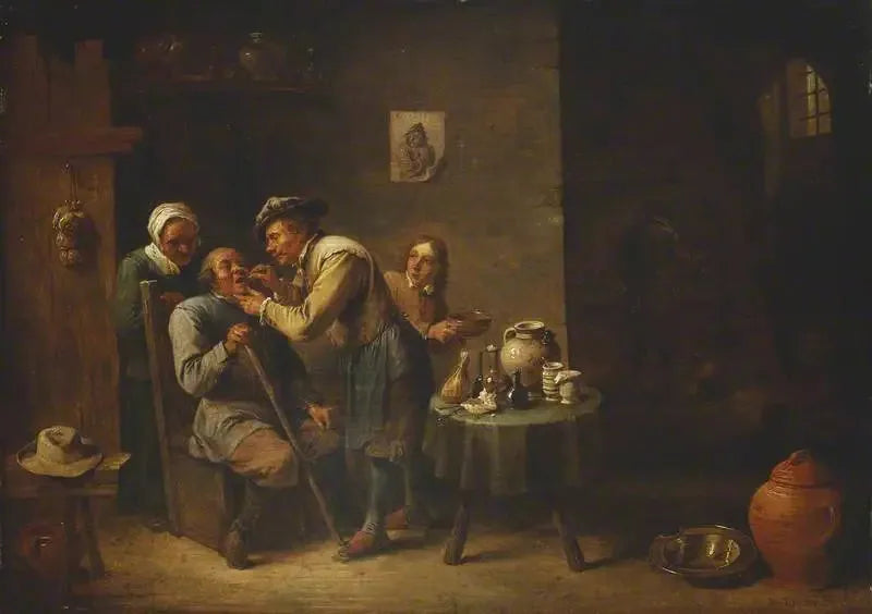 Le dentiste - David Teniers le Jeune image 1 copie peinte à la main à l’huile