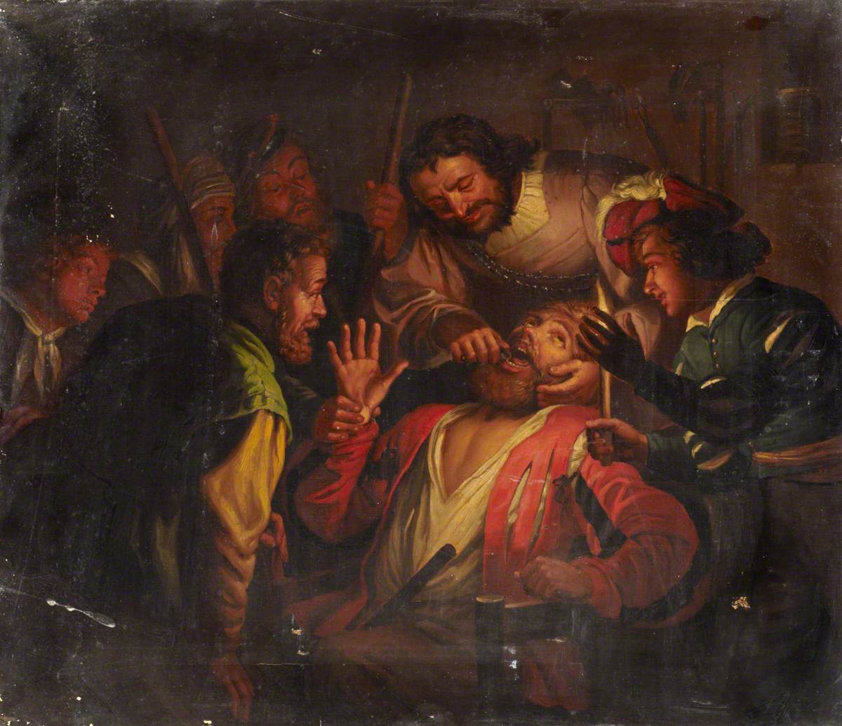 Le dentiste - Gerrit van Honthorst image 1 copie de tableau peinte à la main