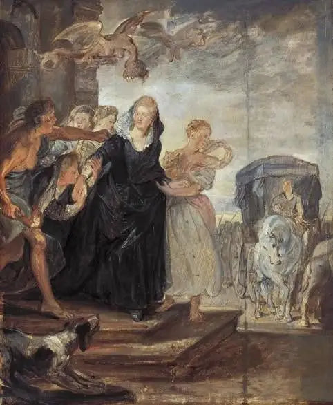 Le départ de la reine de Paris - Peter Paul Rubens image 1 copie peinte à la main à l’huile