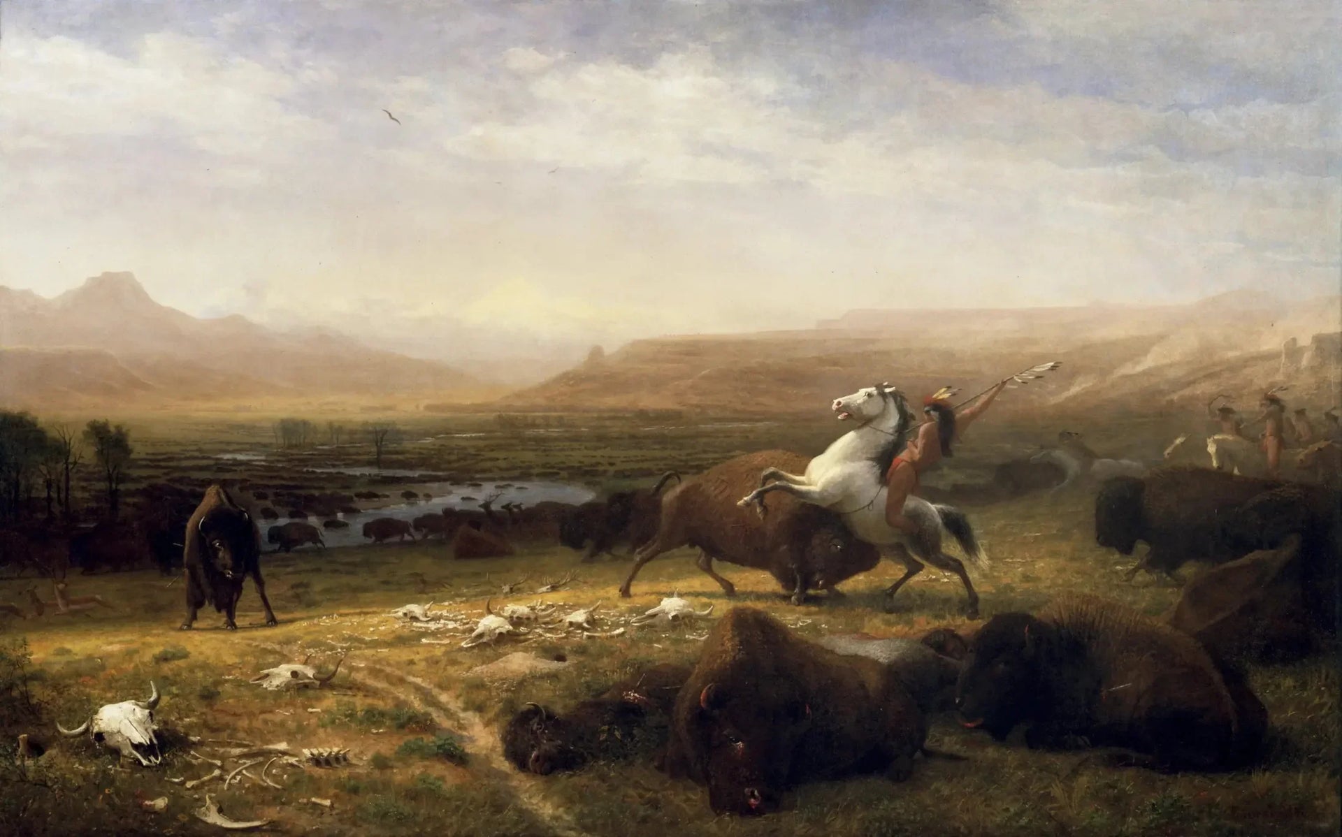 Le Dernier des Buffles 2.60 - Albert Bierstadt image 1 tableau peint à l’huile sur toile