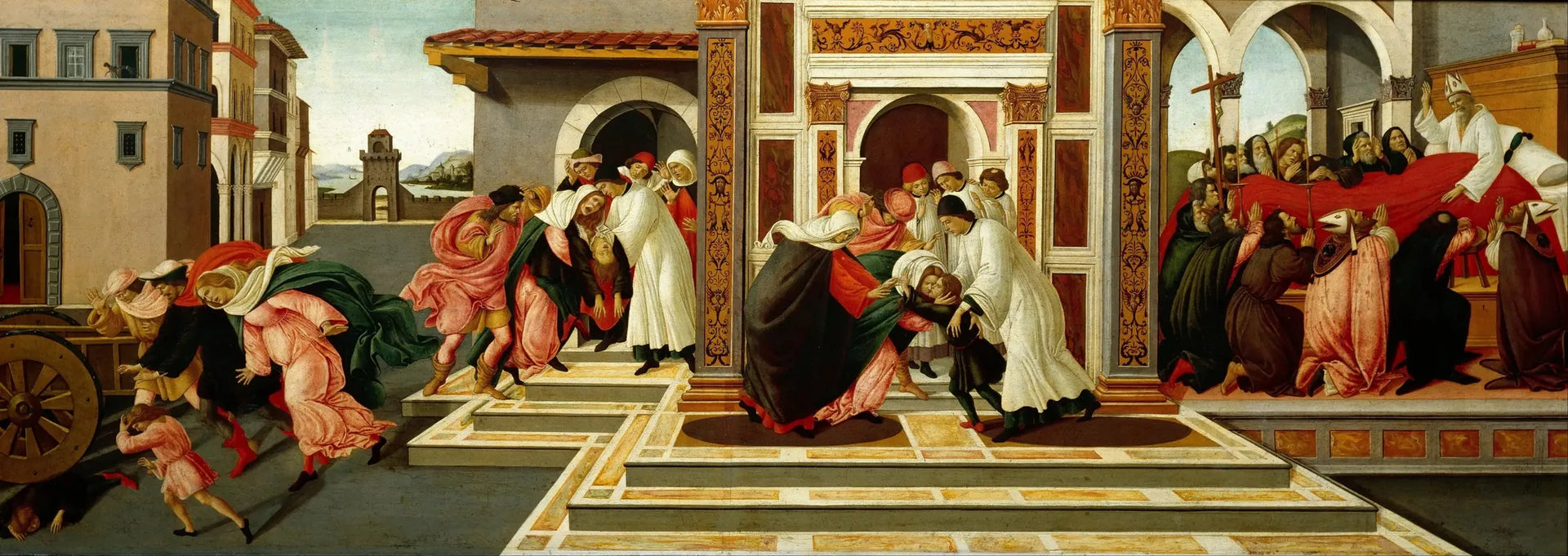 Le Dernier Miracle et la Mort de saint Zénobe - Sandro Botticelli image 1 copie peinte à la main à l’huile