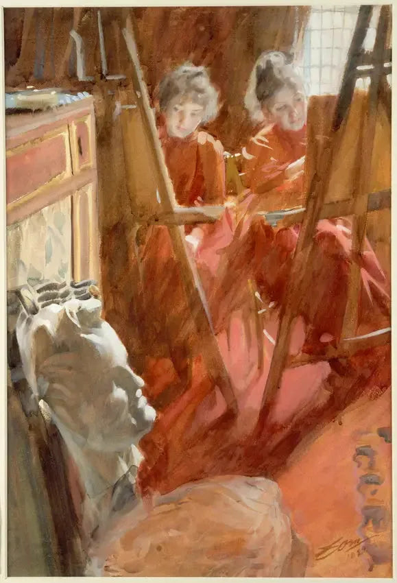 Le dessin des filles Schwartz - Anders Zorn image 1 copie de tableau peinte à la main