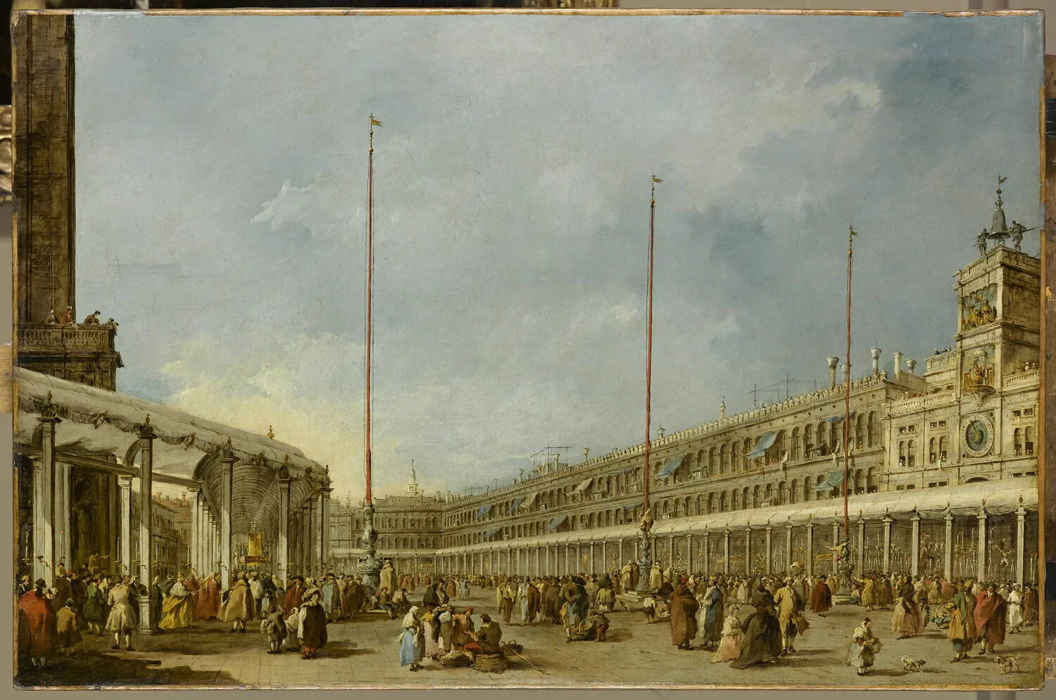 Le doge de Venise suit la procession du Corpus Domini sur la place Saint-Marc - Francesco Guardi image 1 copie de tableau peinte à la main