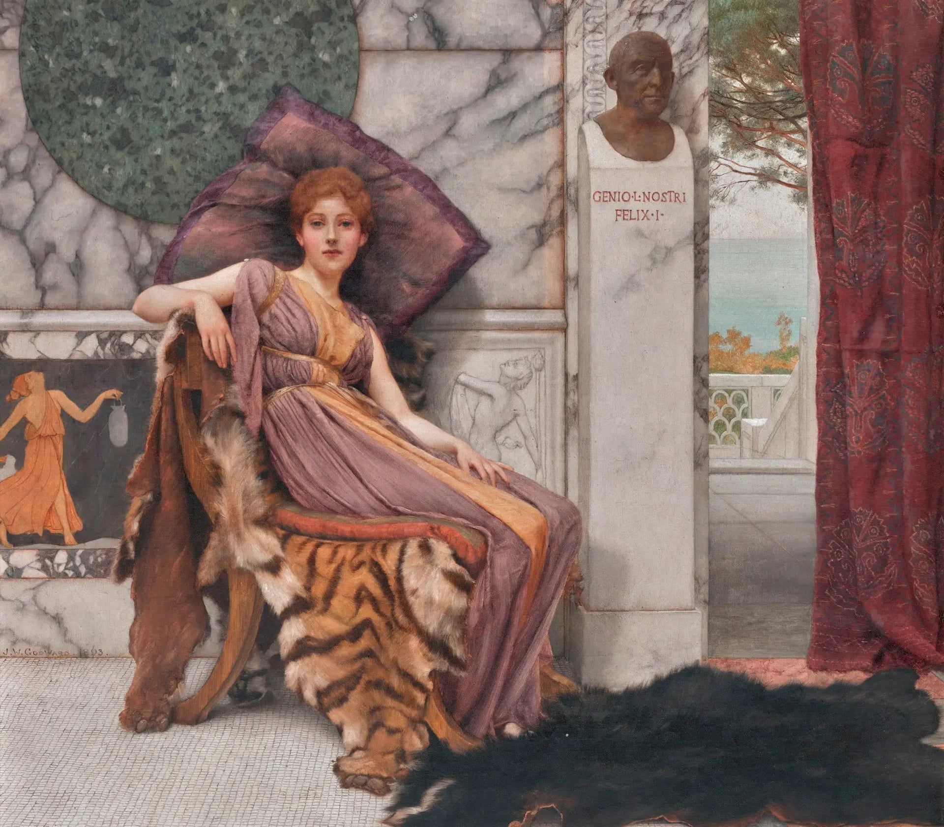 Le Dolce Far Niente (1893) - John William Godward image 1 reproduction d’œuvre d’art à l’huile