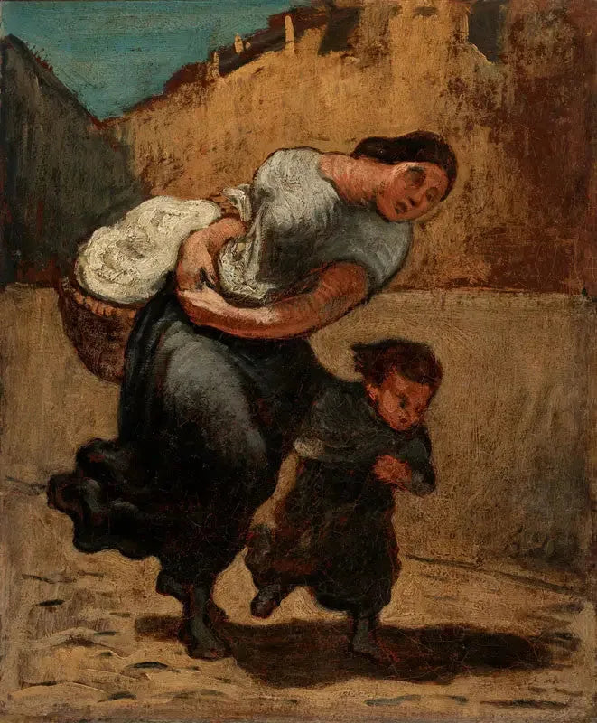 Le Fardeau (Blanchisseuse) - Honoré Daumier image 1 reproduction de peinture à l’huile