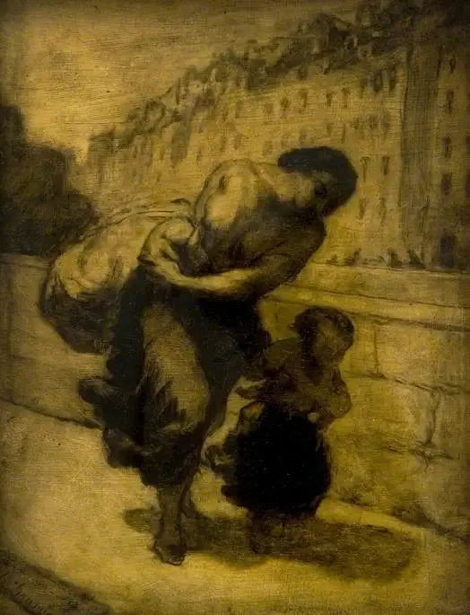 Le fardeau - Honoré Daumier image 1 reproduction de peinture à l’huile