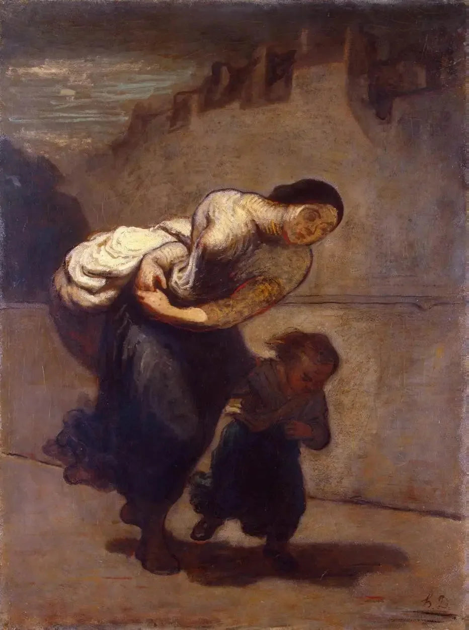 Le Fardeau (La Blanchisseuse) - Honoré Daumier image 1 reproduction de peinture à l’huile